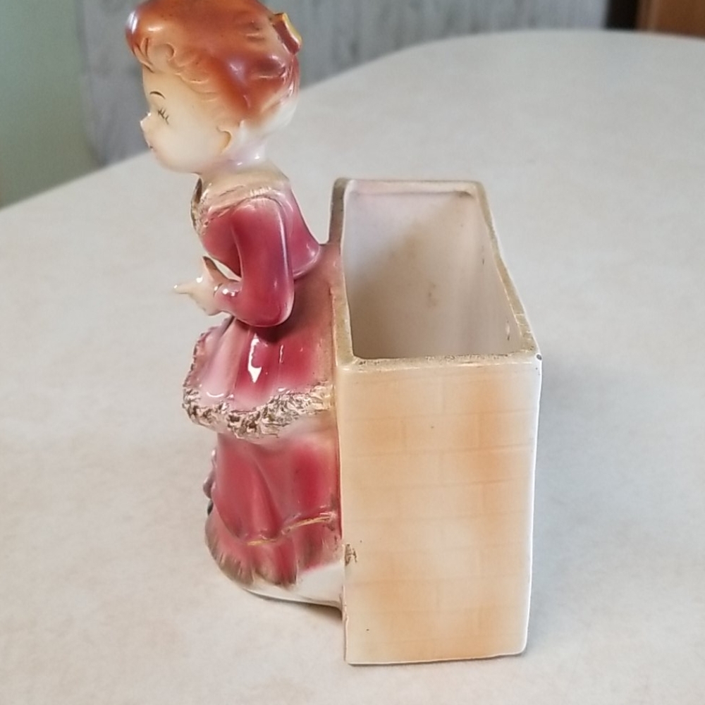 Vintage Grant Crest Jspan Girl Wall Hanger Planter - Picture 6 of 10